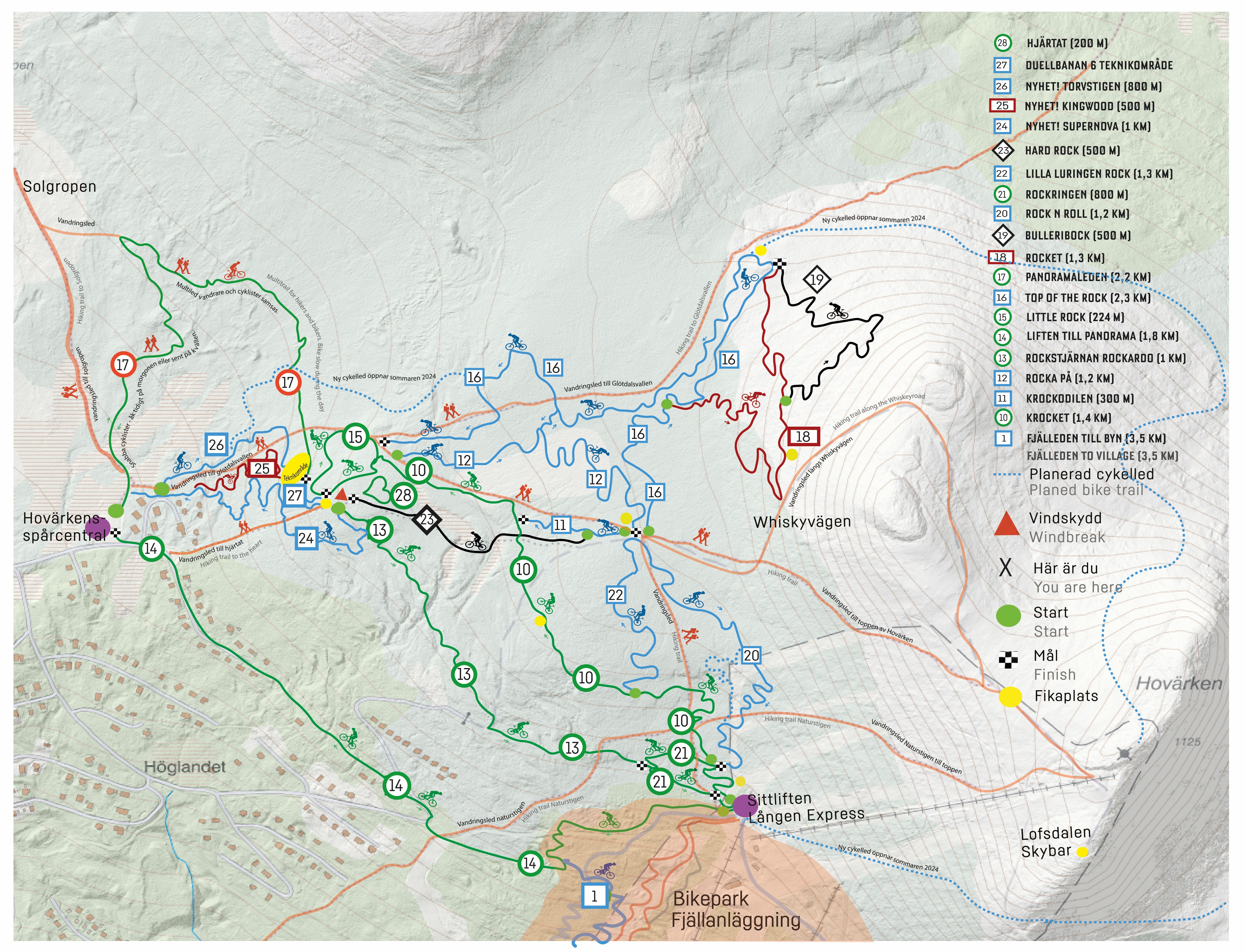 Mountainbike map in Lofsdalen 2023