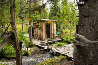Bäckbad med bastu i Lofsdalen 